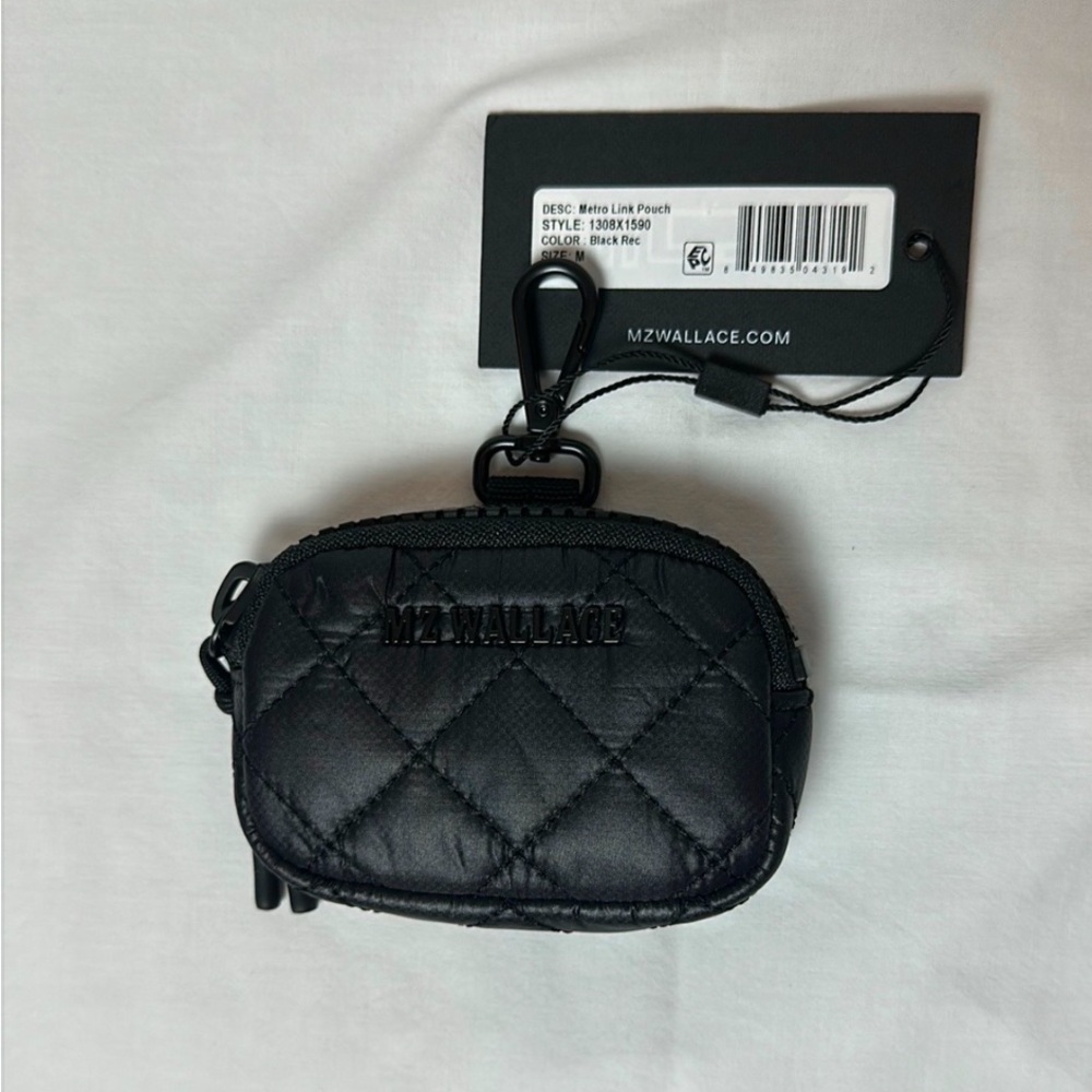 MZ Wallace Black Quilted Link Pouch